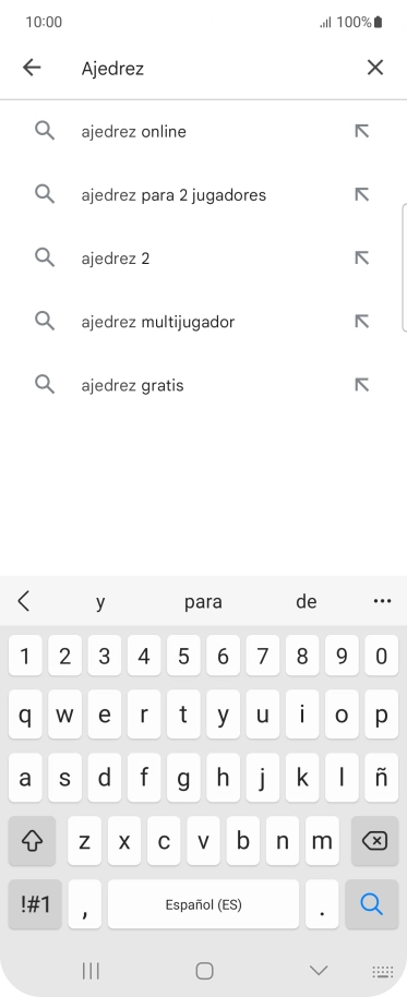 Introduce el nombre del tema o de la app y pulsa el icono de búsqueda.
