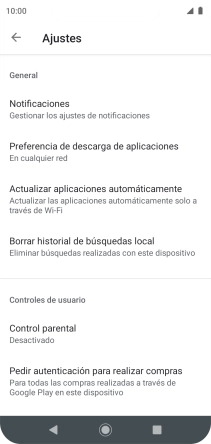 Pulsa Actualizar aplicaciones automáticamente.