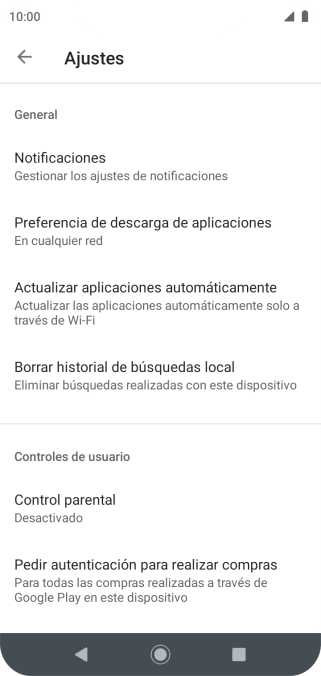 Pulsa Actualizar aplicaciones automáticamente.