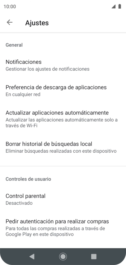 Pulsa Actualizar aplicaciones automáticamente.