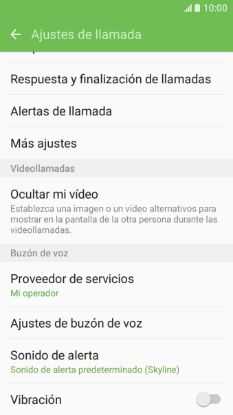 Pulsa Ajustes de buzón de voz. Pulsa Ajustes de buzón de voz.