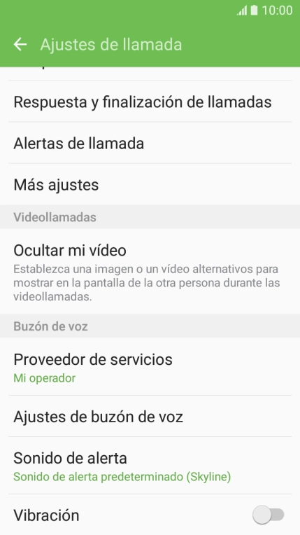 Pulsa Ajustes de buzón de voz. Pulsa Ajustes de buzón de voz.