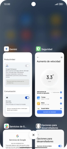Para cerrar una sola aplicación en ejecución, desliza el dedo hacia la derecha sobre la aplicación deseada.