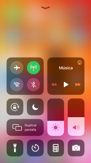 Pulsa el icono de modo de avión para activar o desactivar la función.