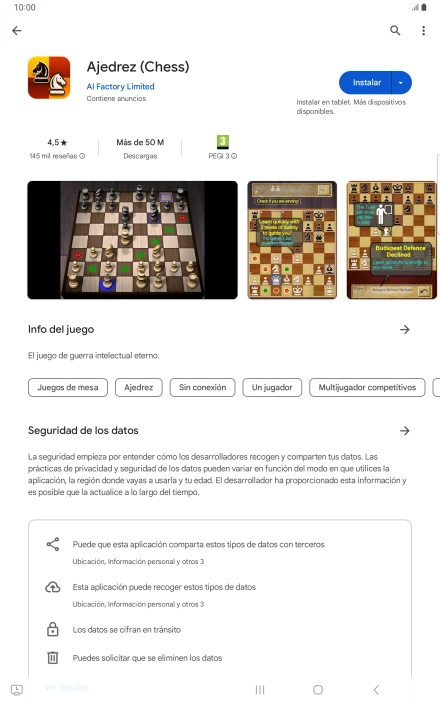 Pulsa Instalar y sigue las indicaciones de la pantalla para instalar la app.