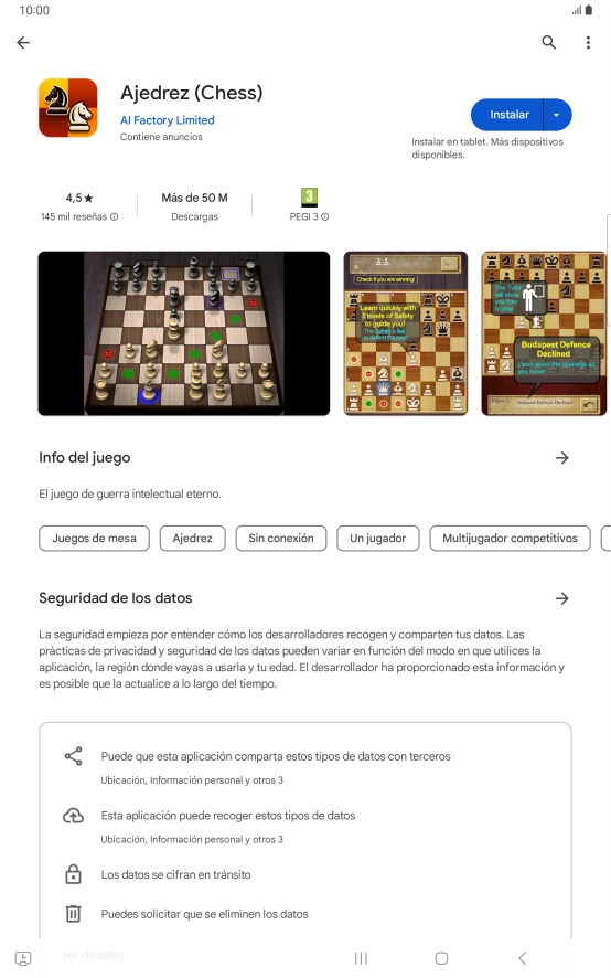 Pulsa Instalar y sigue las indicaciones de la pantalla para instalar la app.