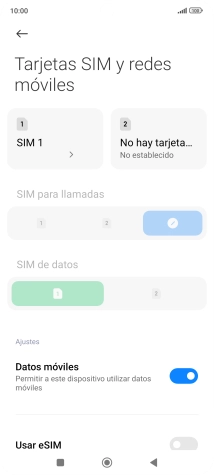 Pulsa el nombre de la tarjeta SIM.