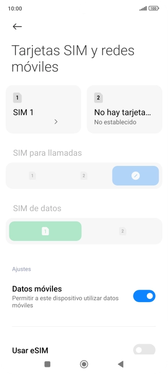 Pulsa el nombre de la tarjeta SIM.