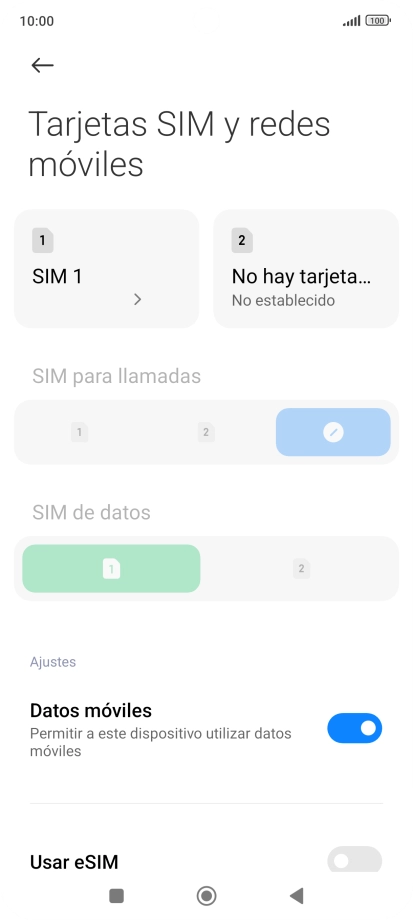 Pulsa el nombre de la tarjeta SIM.