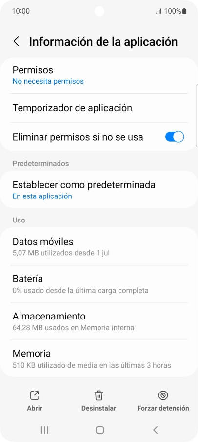 Pulsa Almacenamiento.