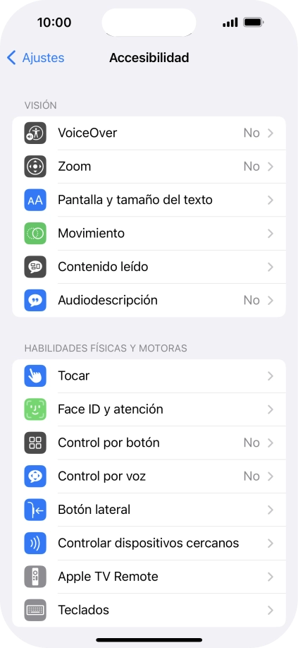 Pulsa una categoría bajo 
