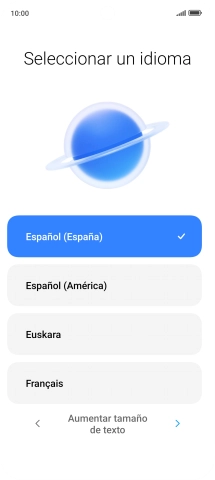 Pulsa el idioma deseado.