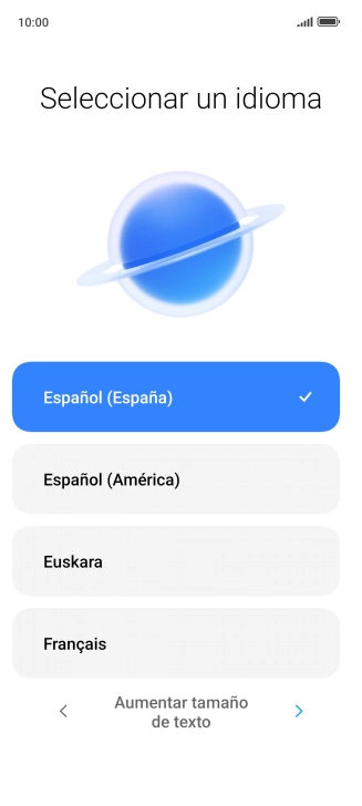 Pulsa el idioma deseado.