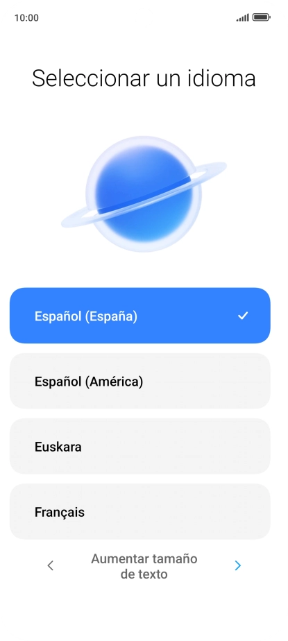 Pulsa el idioma deseado.