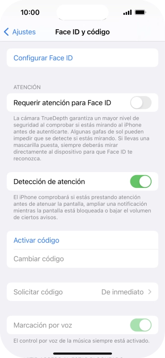 Pulsa Configurar Face ID.