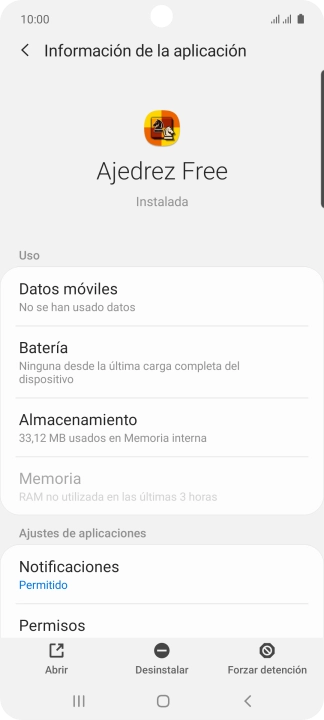Pulsa Almacenamiento.