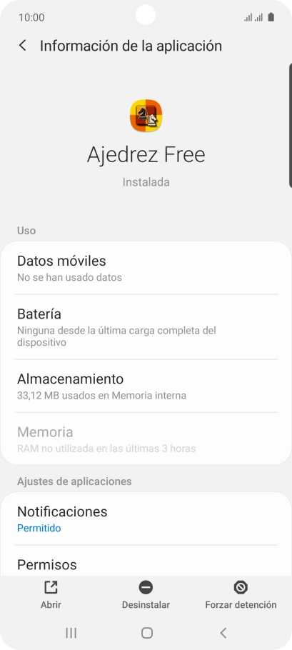 Pulsa Almacenamiento.