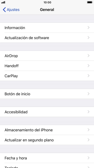Pulsa Actualización de software. Si hay una versión de software nueva disponible, aparecerá ahora en la pantalla. Sigue las indicaciones de la pantalla para actualizar el software del teléfono.