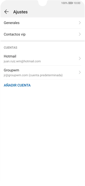 Pulsa la cuenta de correo electrónico deseada.