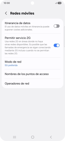 Pulsa Modo de red.