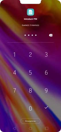 Si lo solicita el teléfono, introduce el código PIN y pulsa el icono de aceptar.