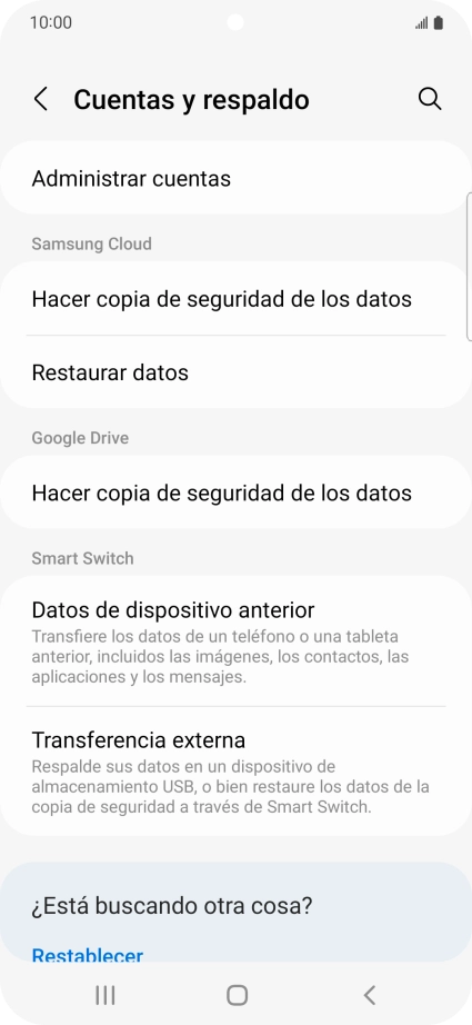 Pulsa Administrar cuentas.