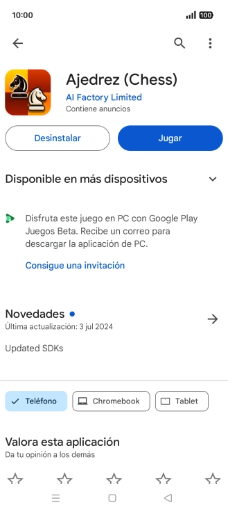 Pulsa Desinstalar.