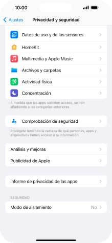 Pulsa Informe de privacidad de las apps.