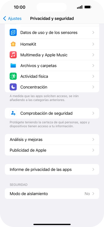 Pulsa Informe de privacidad de las apps.