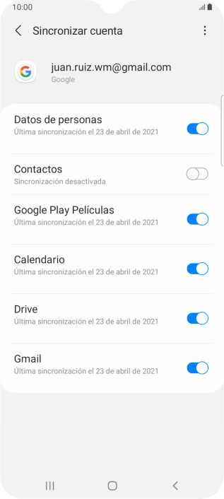 Pulsa el indicador junto a 