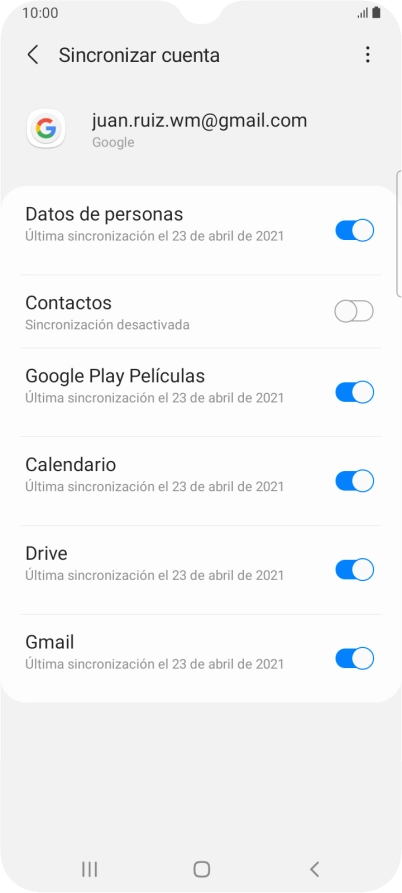 Pulsa el indicador junto a 