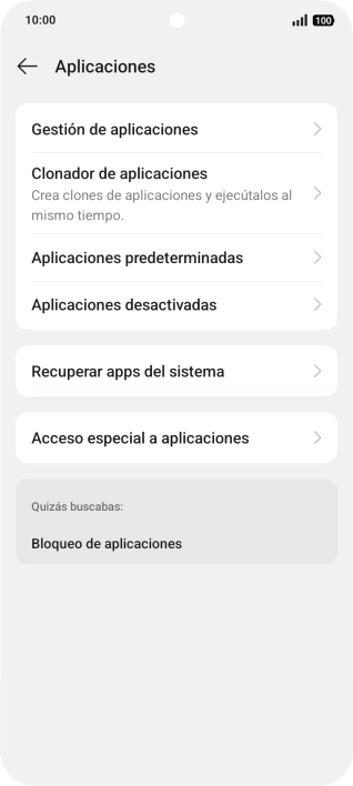 Pulsa Gestión de aplicaciones.