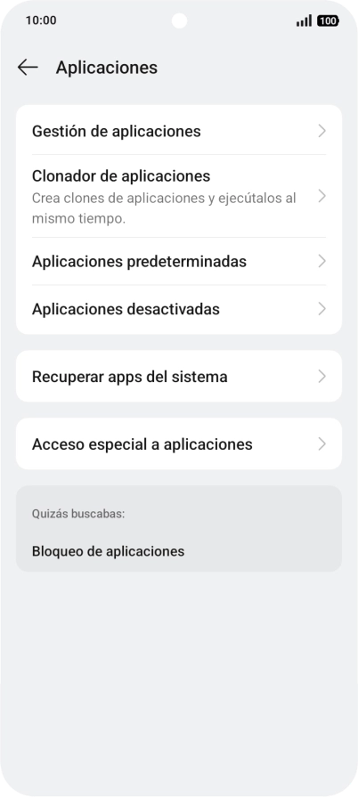 Pulsa Gestión de aplicaciones.