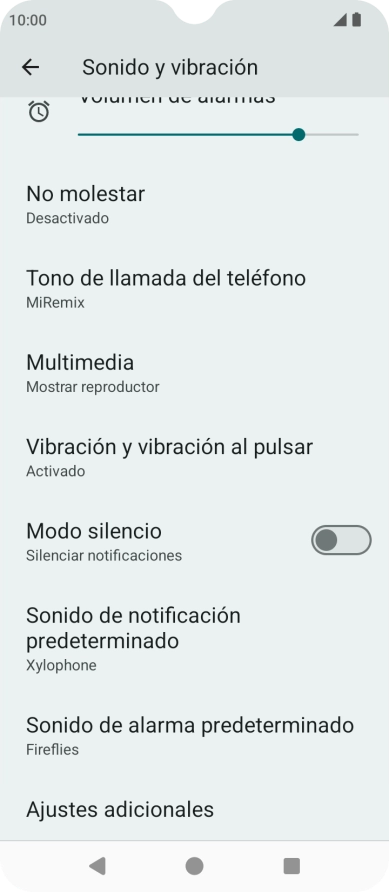 Pulsa Tono de llamada del teléfono.