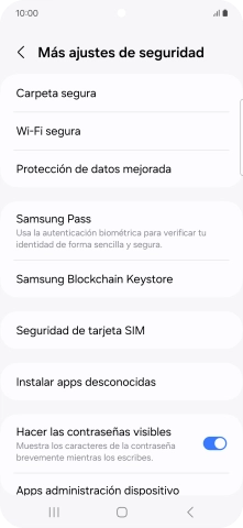 Pulsa Seguridad de tarjeta SIM.