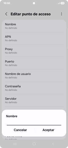 Introduce Vodafone Internet y pulsa Aceptar.