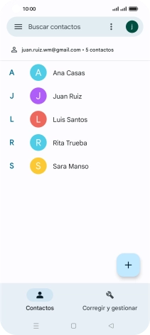 Pulsa el icono de nuevo contacto.