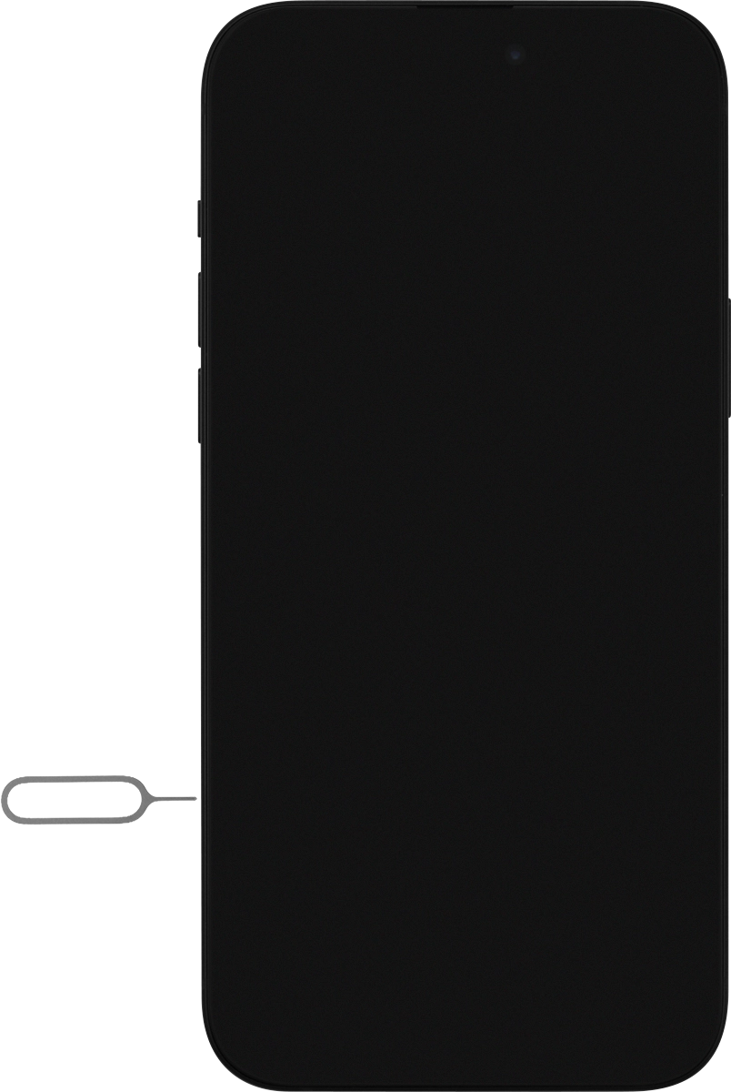 Busca la herramienta de apertura del contenedor de la tarjeta SIM.