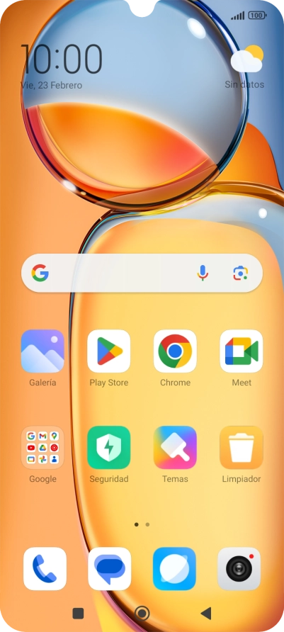 Desliza dos dedos hacia abajo desde la parte superior de la pantalla.