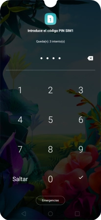 Si lo solicita el teléfono, introduce el código PIN y pulsa el icono de aceptar.