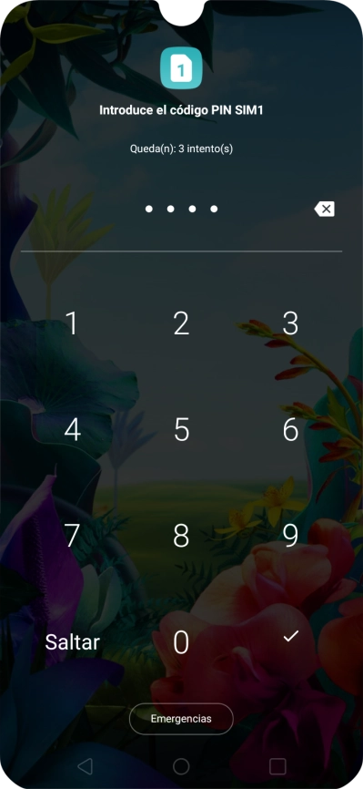 Si lo solicita el teléfono, introduce el código PIN y pulsa el icono de aceptar.