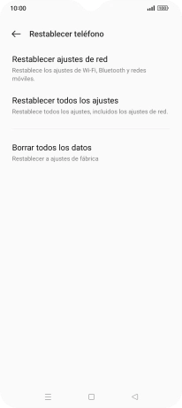 Pulsa Restablecer ajustes de red.