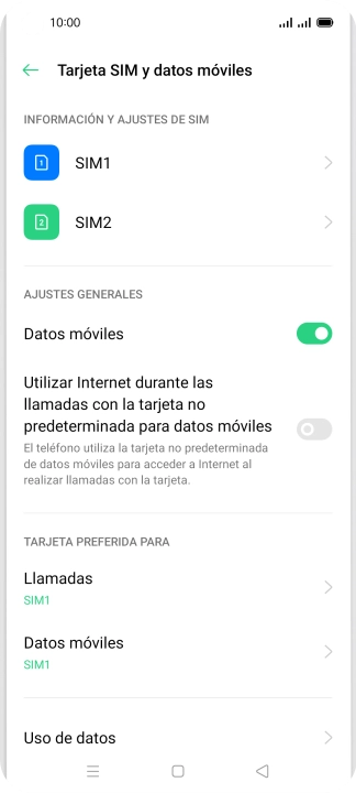 Pulsa Uso de datos.