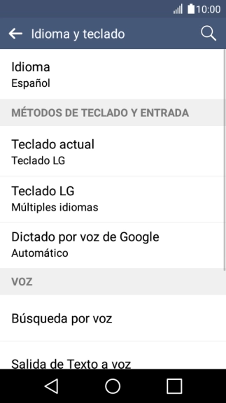 Pulsa Teclado LG.