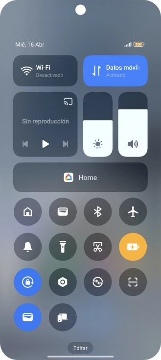 Desliza el dedo hacia arriba desde la parte inferior de la pantalla para terminar y volver a la pantalla de inicio.