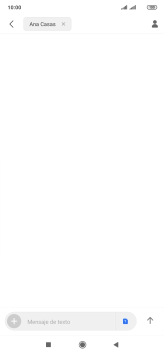 Pulsa en el campo de escritura  y escribe el texto del mensaje corto.