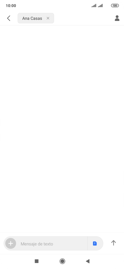 Pulsa en el campo de escritura  y escribe el texto del mensaje corto.