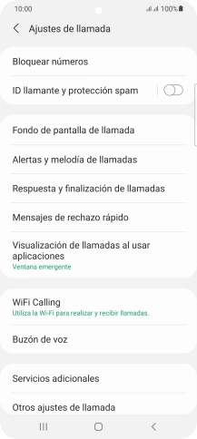 Pulsa Servicios adicionales.