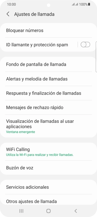 Pulsa Servicios adicionales.
