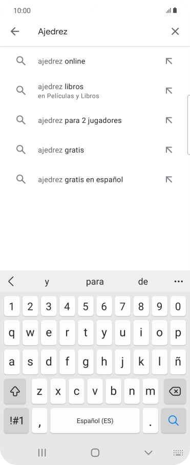 Introduce el nombre del tema o de la app y pulsa el icono de búsqueda.